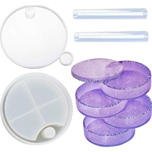 13MC 1 Set Jewelry Organizer Box Silicone Resin Mold for Women Kids, DIY Multi-Layer Rotating Jewelry Tray Storage Case for