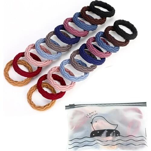 20Pcs/Set Girls Colorful Nylon Elastic Hair Loop Children Ponytail Holder Hair Rope Scrunchie Headwear Kids Hair Accessories New