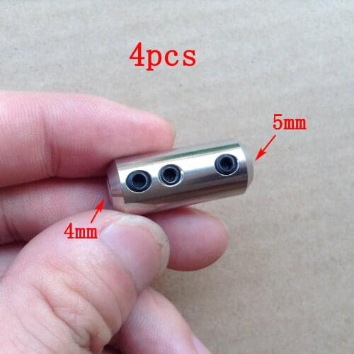 4pcs 5mm-4mm Coupling Electric Boat 5mm Motor Axle Connector Coupler Lock 4mm Straight Shaft DIY RC Boat Spare Parts