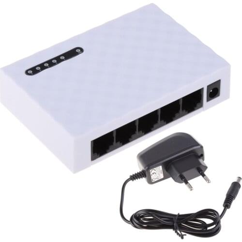 5 Port 10/100/1000Mbps Fast LAN Ethernet Network Switch HUB Desktop Mini Adapter EU Plug