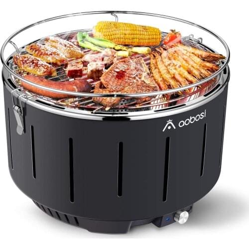 Aobosi BBQ Table Grill Charcoal Grill Table Grill Portable With Carrying Bag USB Ventilation Fan Temperature Control For Outdoor