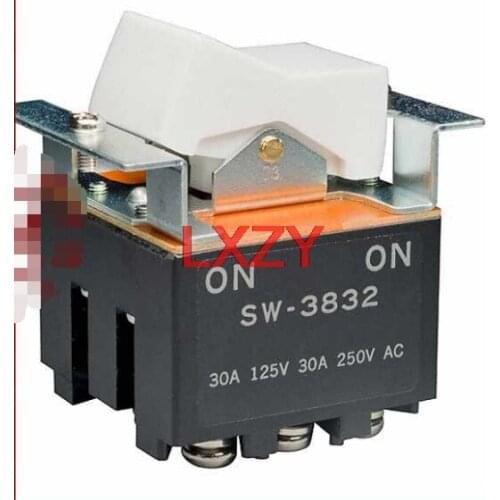 Free Shipping 2pcs/LOT SW-3832 ON-ON 30a 250vac ship type switch white cap 9-pin