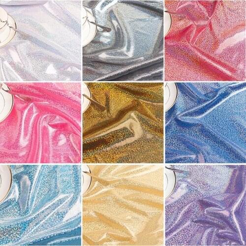 100*150cm Glitter Laser Hologram Fabric Bronzing Shiny Fabric For Diy Dolls Dress Background Stage Performance Garments