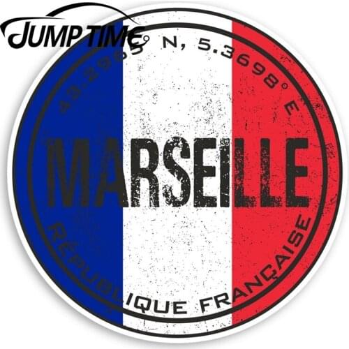 Jump Time Marseille France Vinyl Stickers - Flag French Sticker LuggageWaterproof Car Decal Trunk Car Accessories