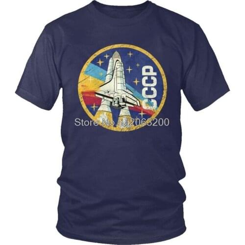 Tvoe Male Vintage CCCP T-Shirt Streetwear Space Rocket USSR Soviet Union Tshirt Short Sleeve Cool T Shirt Homme Cotton Tee Gift