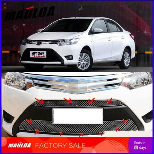 Hot sale 304 Stainless fit well modification car front grille racing grills grill cover trim for Vios 2014 2015 2016 2017