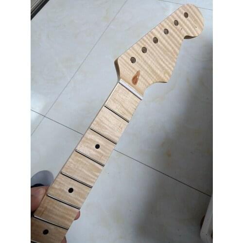 Flame Maple Electric Guitar Neck 22 Fret maple Fretboard Dots Inlay Gloss