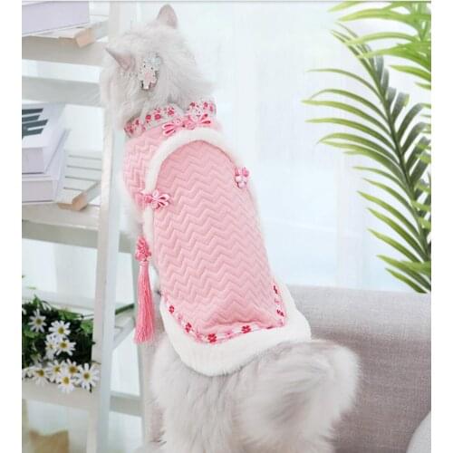 Pet Puppy Costume Chinese Han Dynasty Vintage Style Candy Dog Cat Clothes