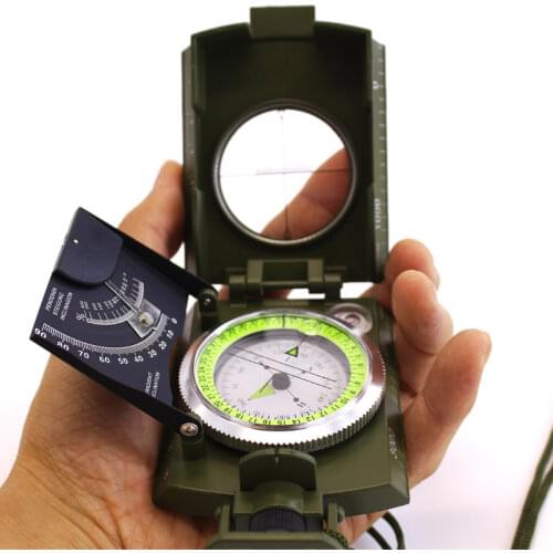 Multifunctional American Compass with Scale, Level, Vertical Dial, Incline Meter, Luminous Survival Source Outdoor Compass