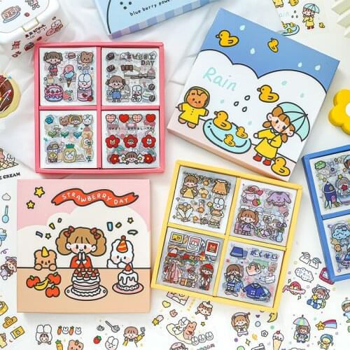Korean Style Stickers Decoration Scrapbooking Paper Creative Stationary For Kids Girls and BoysDIY Stickers PVC Scrapbook