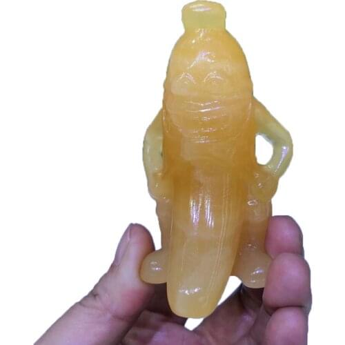 Natural Topaz Carved Banana Crystal Figurine Quartz Chakras Stone Reiki Healing Energy Home Decoration Gift
