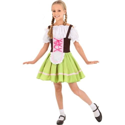 Girl Oktoberfest Dirndl Costume Bavaria Tradition Outfit Beer Party Fancy Dress