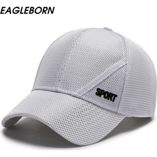 New Men Baseball Cap Summer Sun Hat Women Mesh Sports Running Breathable Sun Mesh Cap Baseball Cap for Men High Quality Caps