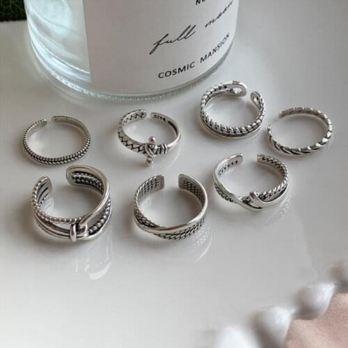 Origin Summer Vintage Minimalist Irregular Metal Ring for Women Unusual Huggie Knotted Hollow Index Finger Ring Jewelry