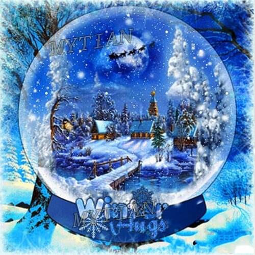 Full Square /Round Diamond Painting Crystal Ball Landscape Snow Diamond Embroidery cross stitch kit Needlework Christmas Gift