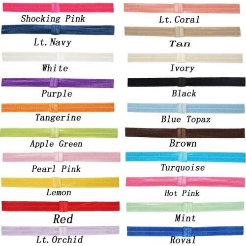 10 Pcs/lot 7" Newly FOE Colorful Elastic Headband For Infant Toddlers Hair Band Ribbons 20 Colors Polyester Nylon 5/8"