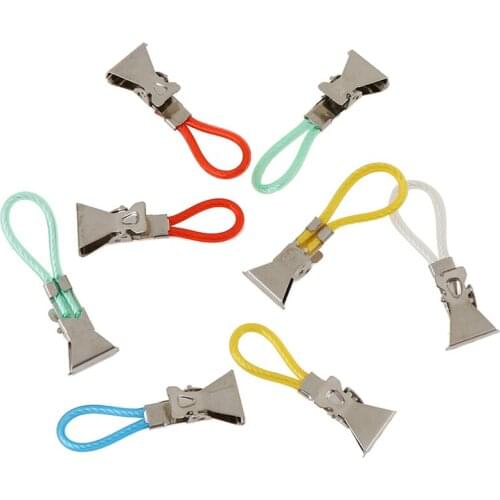 5/8Pcs Clothes Pegs Metal Stainless Steel Clothespins Colorful Laundry Tea Towel Hanging Clips Kitchen Bathroom Storages