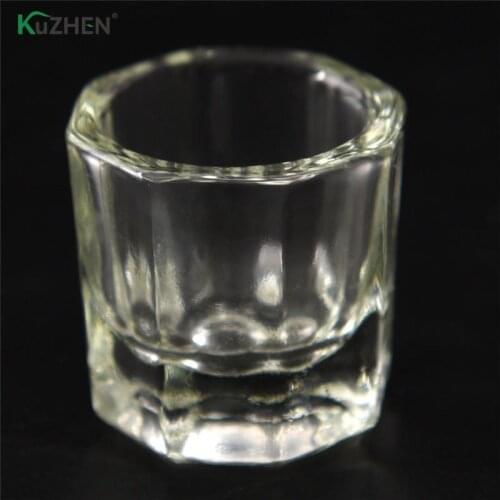 1pcs Crystal Glass Cup For Acrylic Nail Art Liquid Glass Acrylic Powder Dappen Dish Clear White Color Transparent Kit
