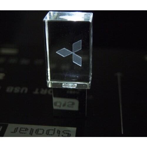 Crystal USB Flash Drive Mitsubishi Car Logo Pendrive 4GB 8GB 16GB 32GB 64GB Usb 2.0 External Storage Memory Stick U Disk Gift