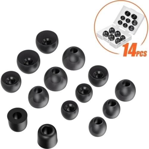 TENNMAK 14PCS silicon eartips memory foam ear tips ear pad ear foam for POWERBEATS PRO TENNMAK PRO SONY SENSO TOZO BeatsX