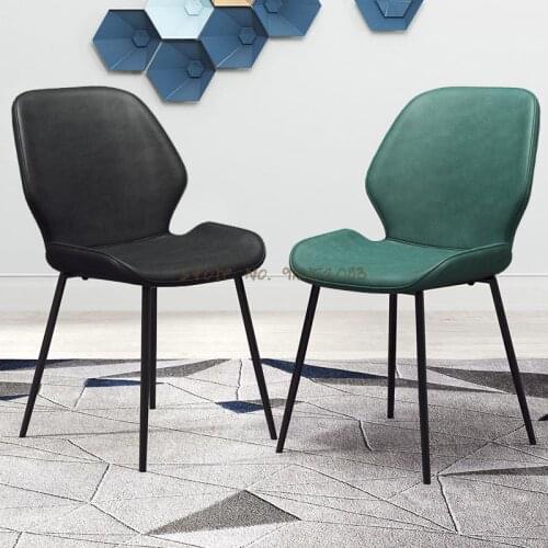 Nordic style light luxury dining chair modern minimalist household stool backrest net red makeup chair iron restaurant dining ta