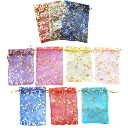 Jewelry bags Organza Wedding Gift Pouches Bags 13x18cm Mixed colors 500pcs