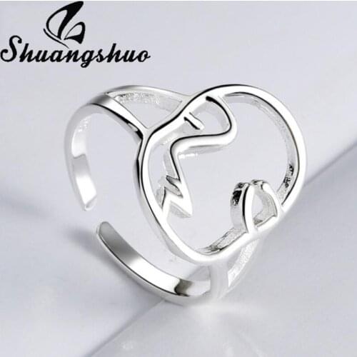 Shuangshuo Uniuqe Vintage Human Face Rings for Women Adjustable Opening Rings Wedding Engagement Ring Female Bague Femme Anel
