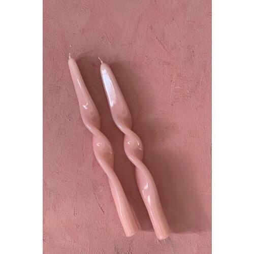Mysterious Home 2 Set Pink Twist Knot Candlestick Candle