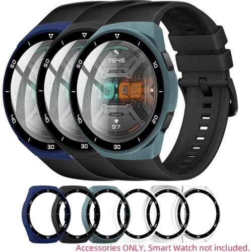 Hard Full Edge Glass Screen Protector Case Shell Frame For Huawei GT 2e/GT2 E Sport Watch GT2e Protective Bumper Cover Accessory
