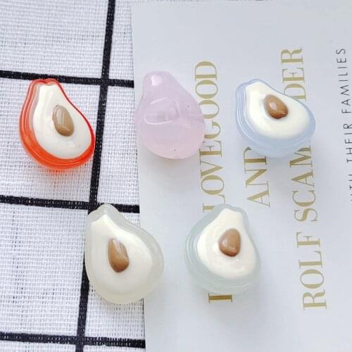 10PCS/lot DIY Jewelry Accessories Wholesale Summer New Acrylic Color Avocado Girls Hair Tie Hair Band Beaded Accessories