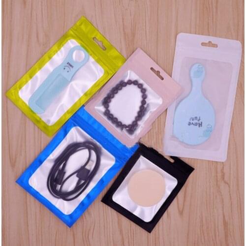 20Pcs/Pack Iridescent Zip lock Bags Pouches Cosmetic Plastic Laser Iridescent Bags Holographic Makeup Bags Hologram Zipper Bags