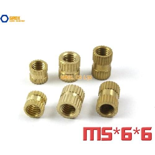 200 Pieces M5 x 6 x 6mm (ID*OD*Length) Brass Knurl Nut Insert Round Nut Thumb Nut