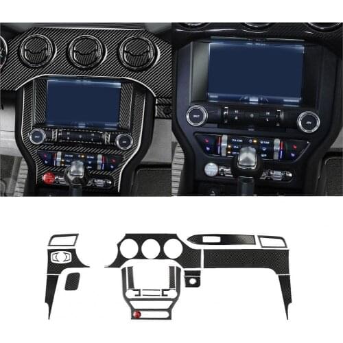 21Pcs/Set Professional Central Console Panel Stickers Frame Trim Carbon Fiber Car Decor for Ford Mustang 15-20 Left Drive Goods