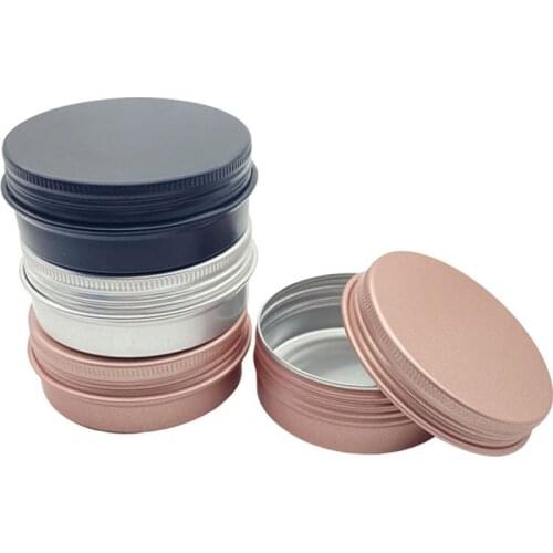 24pcs 2Oz/60g Aluminum Tin Cans Round Metal Container Screw Top Cans Cosmetic Sample Containers Candle Travel Tins