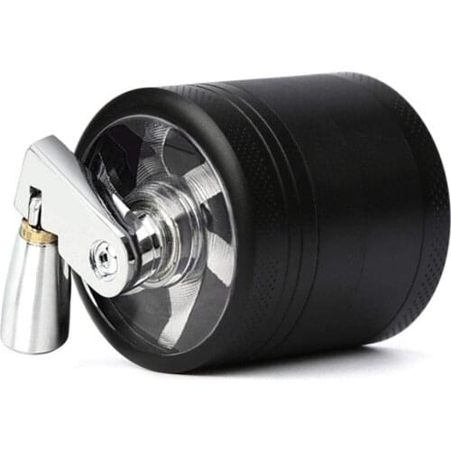 4-layer Zinc Alloy Metal Herb Crusher Grinder with Mill Handle Spices Grinder Tobacco Leaf Crusher Smoke Muller