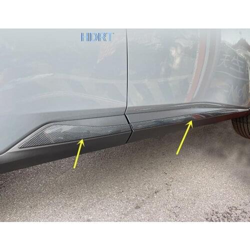 For Nissan Rogue X-trail 2021 2022 Carbon Fiber/abs Side Door Body Trim Decoration Molding Strips Car Styling Accessories 4pcs