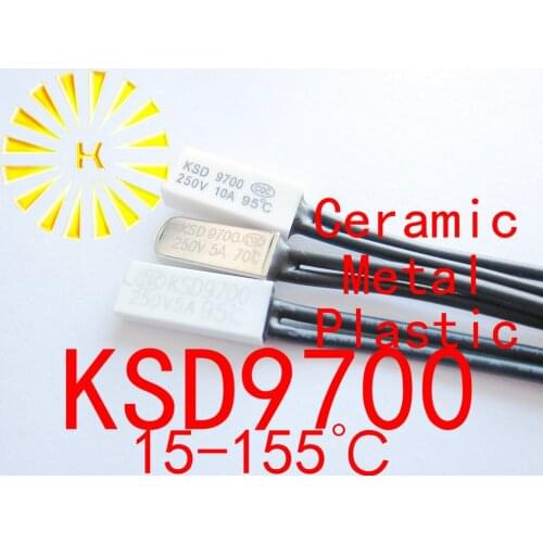 5pcs x KSD9700 Metal Plastic Ceramic 15-155 degree Temperature Control Switch Sensor Thermostat Thermal Protector