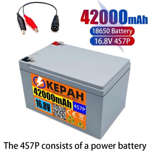 16.8V Battery,42Ah 4S7P 14.8V,16,8V,Suitable for 16.8V equipment, high-power Lithium-ion inverter, tourist car solar cell