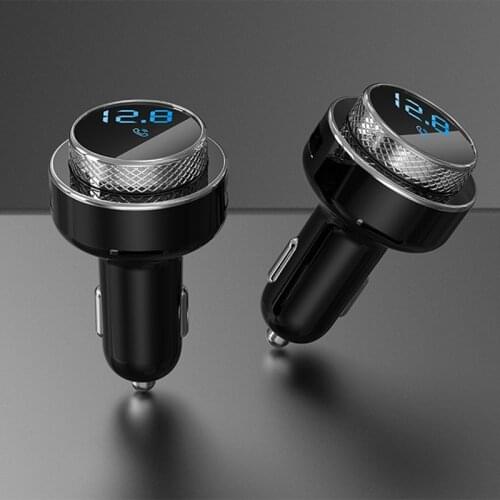Handsfree Car Kit Wireless Bluetooth 5.0 FM Transmitter MP3 Player Radio Adapter with Indication Function U Disk Playback