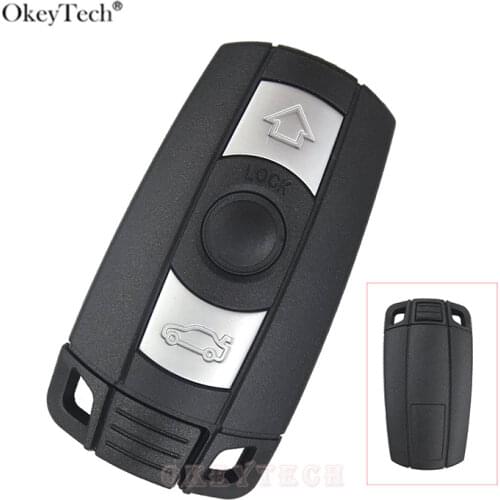 Remote Car Key Case for BMW 1 3 5 6 Series E90 E91 E92 E60 3 Button Uncut Blade Blank Smart Card Key Shell Replacement Fob Cover