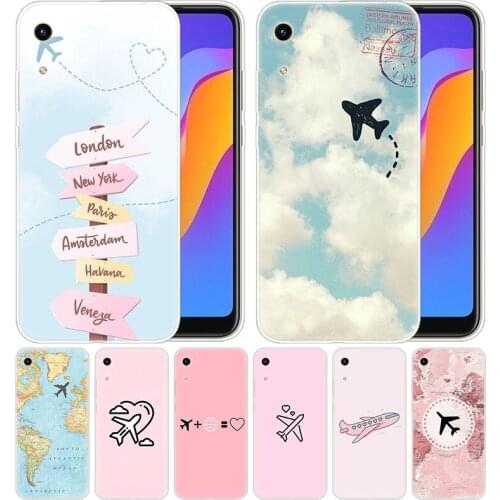 Luxury Soft Silicone Case Airplane in world travel for Huawei Honor 9X 8A 7A 20 Pro 7X 8X 7S 8S 8 9 10 Lite View 20 20i 10i Play
