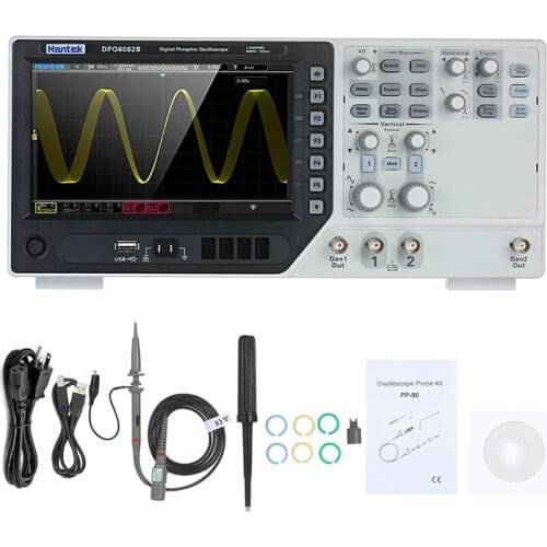 Hantek DPO6082C DPO6084C Desktop Oscilloscope Digital Storage osciloscopio 2Channel 80MHz 1GSa/s Phosphor осциллограф