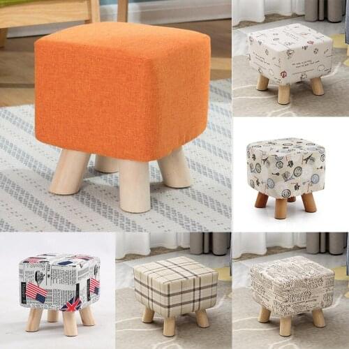 Cotton Stool Cover, Footstool Ottoman Rest Padded Seat Replacement Covers