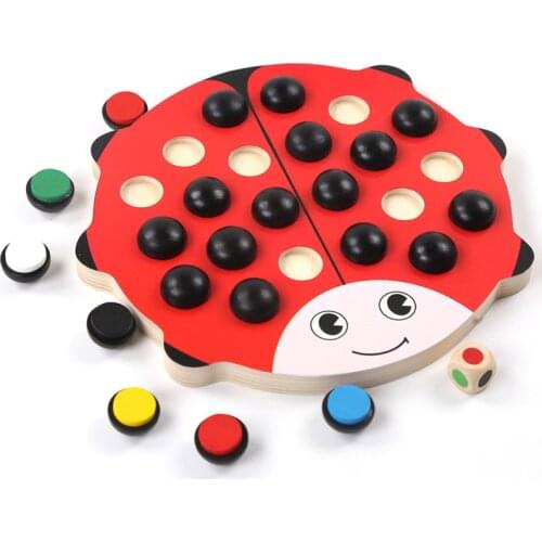 Montessori Toys Children Early Educational Learning Wooden Toys Wooden Beetle Memory Chess Color cognition Education