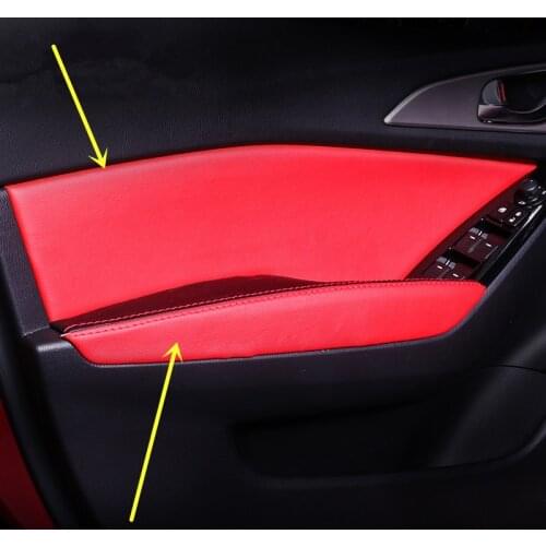 Customized 8PCS Interior Door Panel + Armrest Protective Cover For Mazda Axela 2014 15 16 2017 AB236