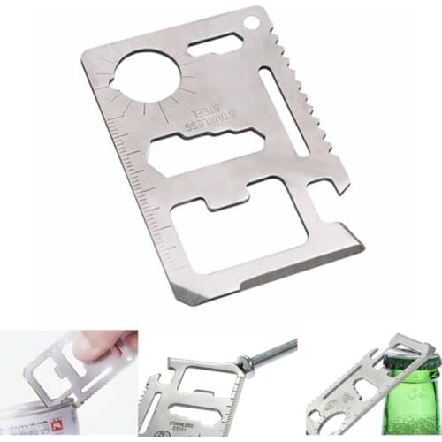 1Pc Multi Toolcard Camping Survival Tool Hex Wrench Screwdriver Ruler Can Opener Saw Knife Wallet EDC Tool Card Multitool