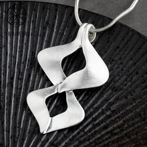 Fashion Geometric Pendant Necklaces Rope Chain Necklaces Female Jewelry Handmade Pendant For Women Sweater Accessories Wholesale