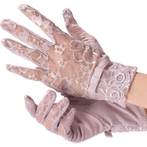 Fashion Summer Sexy Lace Gloves for Women Anti-UV Non-slip Thin Sunscreen Glove Autumn Touch Screen Driving Gloves