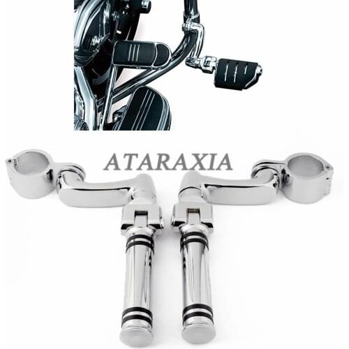 Motorcycle Highway Engine Crash Bar Guard Foot Pegs Clamp Footrest Mount Rest Rubber For Harley Chopper Bobber Custom Cafe racer
