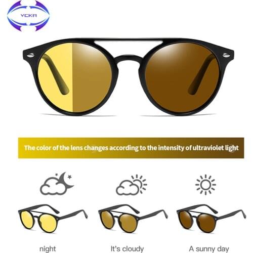 VCKA Driving Photochromic Sunglasses day night Men Polarized Discoloration Sun glasses UV400 Women Oculos De Sol Masculino